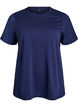 Enkel t-shirt i bomull med rund halsringning, Bl&aring;, Packshot image number 0