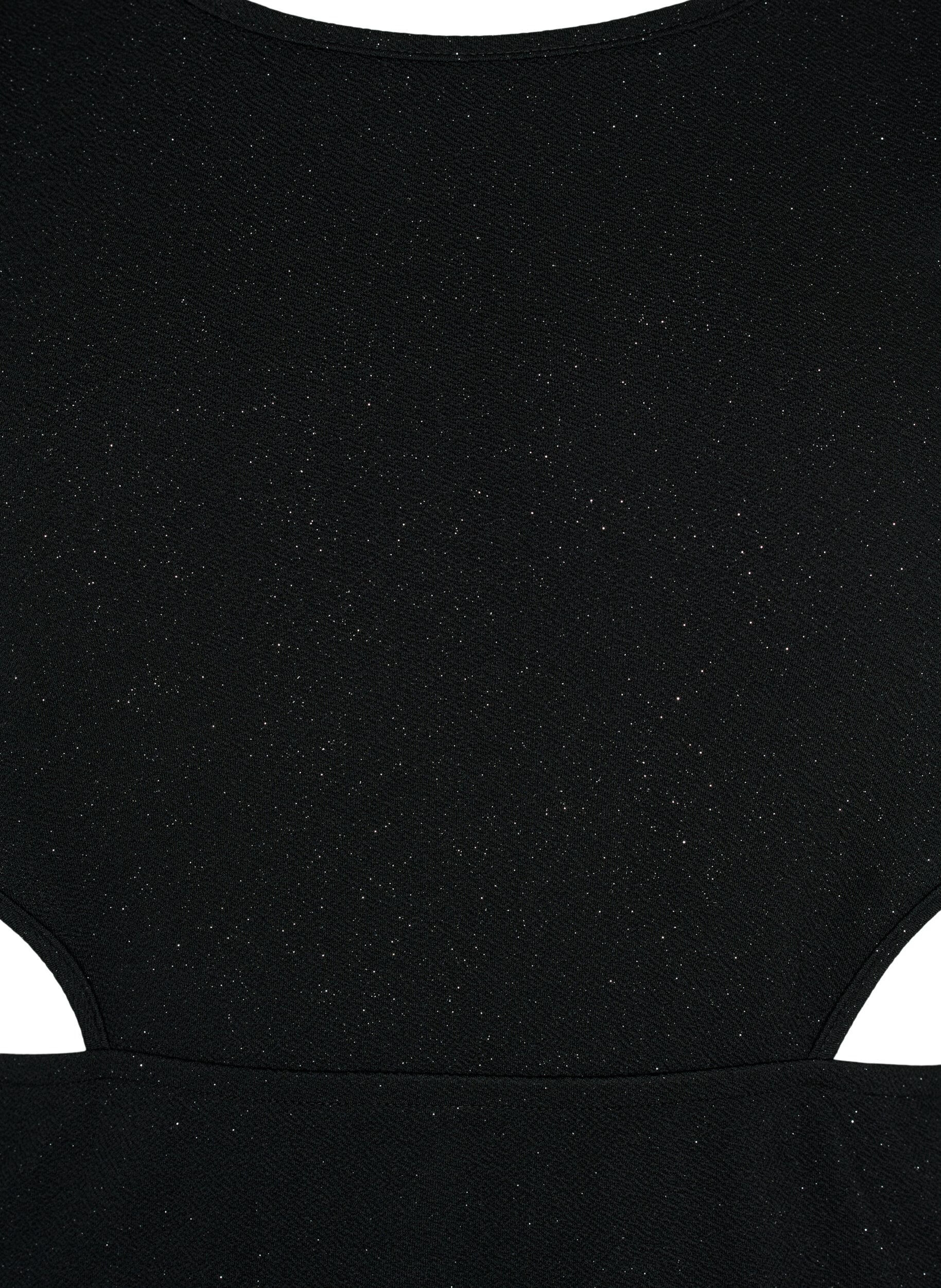 Zizzi &Auml;rml&ouml;s kl&auml;nning med utskuret parti, Black, Packshot image number 2