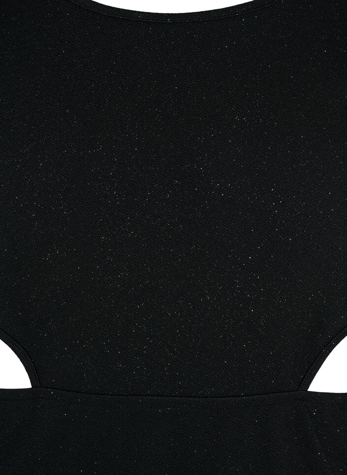 Ärmlös klänning med utskuret parti, Black, Packshot image number 2