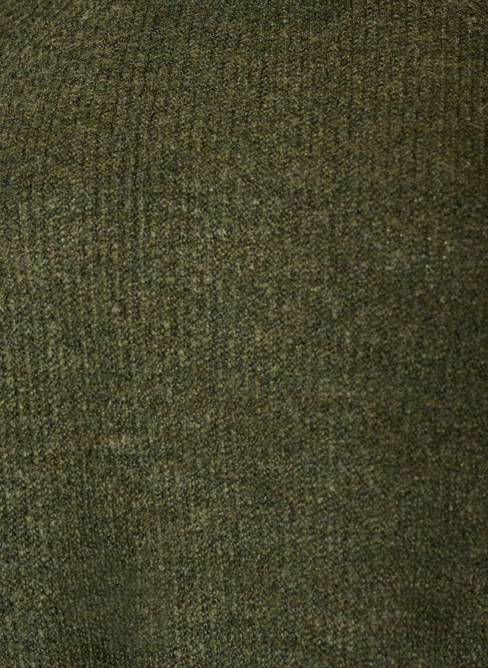 Ribbstickad tr&ouml;ja med 3/4-&auml;rm, Gr&ouml;n, Packshot image number 2