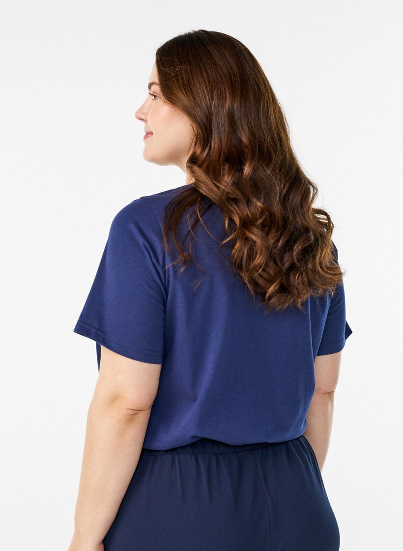 T-shirt med tryck, Bl&aring;, Model image number 2