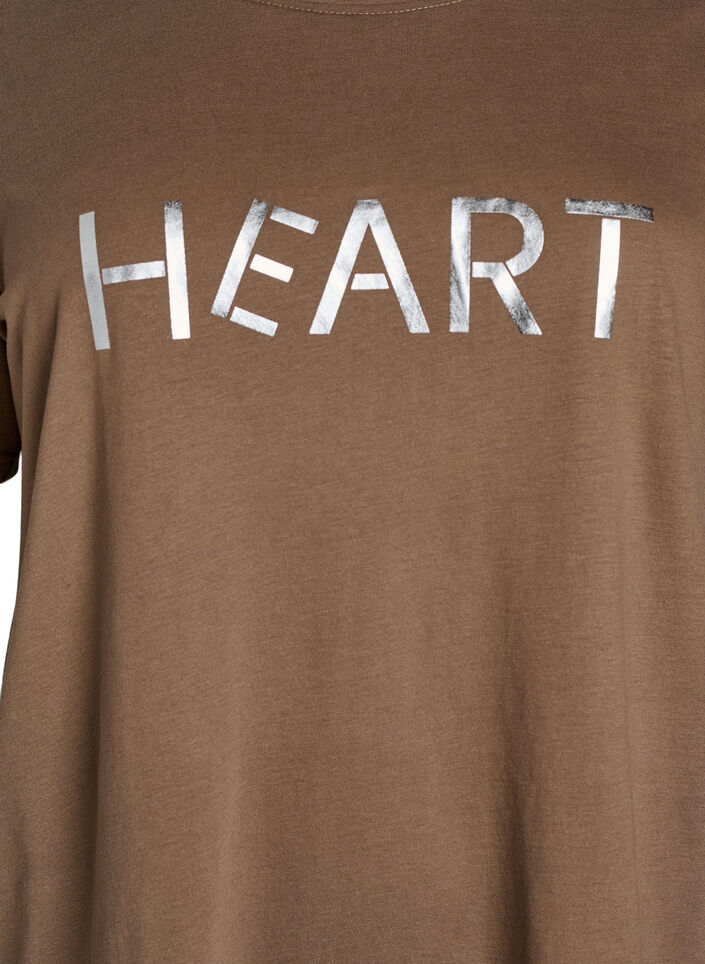 T-shirt med tryck, Brun, Packshot image number 2