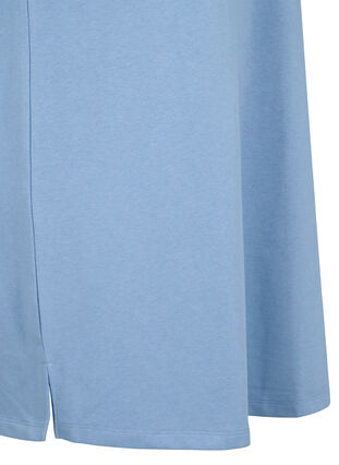 Sweatshirtklänning med korta ärmar och slits, Faded Denim, Packshot image number 3