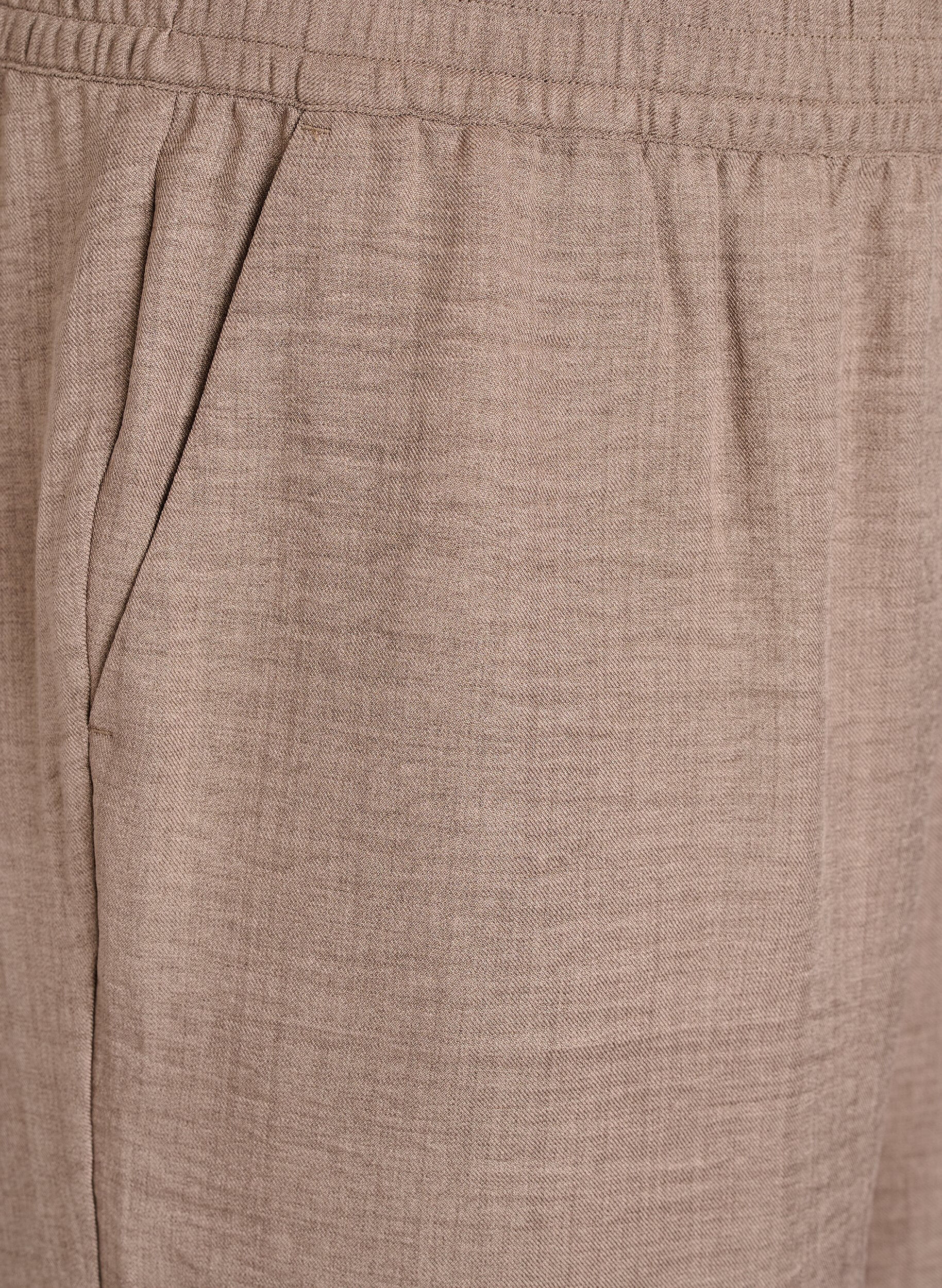 Zizzi Shorts med fickor och h&ouml;g midja, Brun, Packshot image number 2