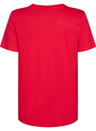 A-linjeskuren t-shirt med korta ärmar, Lipstick Red, Packshot image number 1