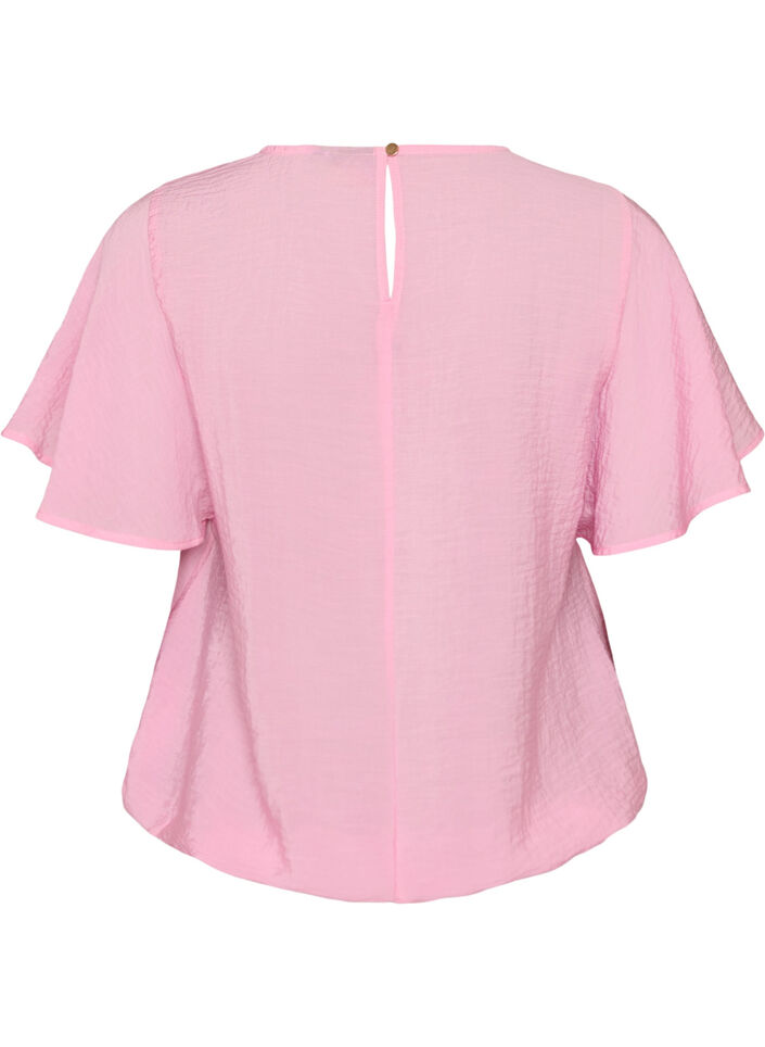 Blus med ballongform och ving&auml;rmar, Rosa, Packshot image number 1