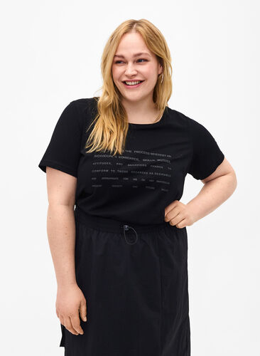 T-shirt med textmotiv, Black W. Black, Model image number 0