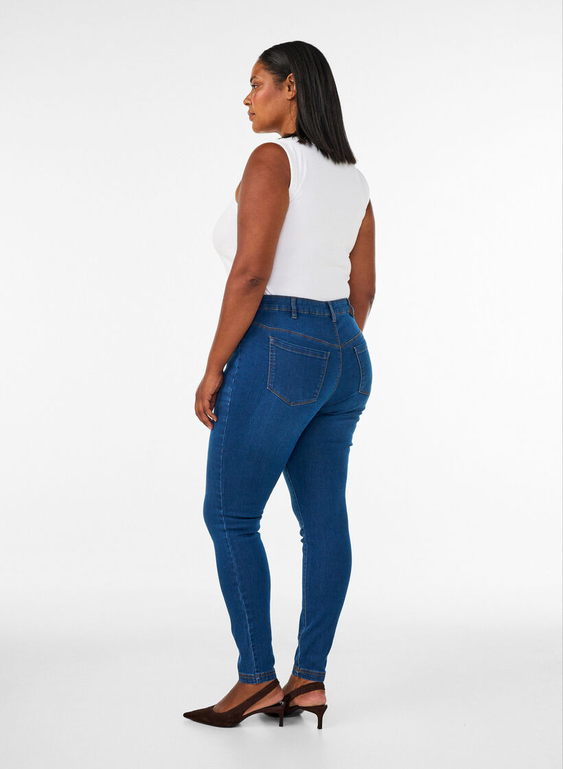 Jeggings i bomullsmix, Blue denim, Model image number 1