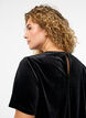 Kortärmad topp i velour, Svart, Model image number 3