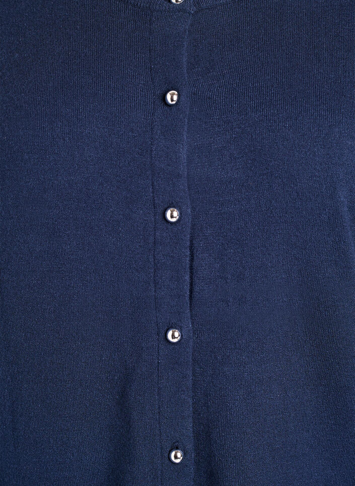 Cardigan med runda knappar, Bl&aring;, Packshot image number 2