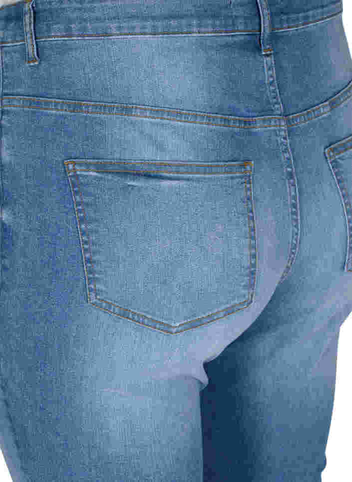 Emily jeans i slim fit med normalhög midja , Blue denim, Packshot image number 3