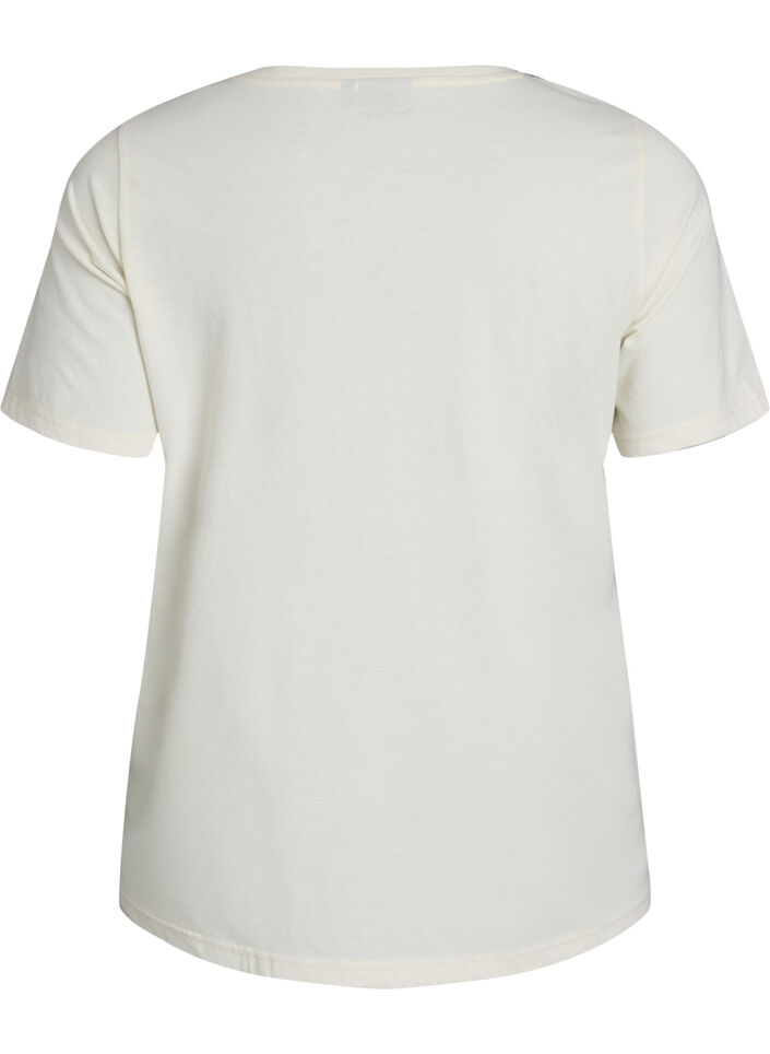T-shirt med tryck, Vanilla, Packshot image number 1