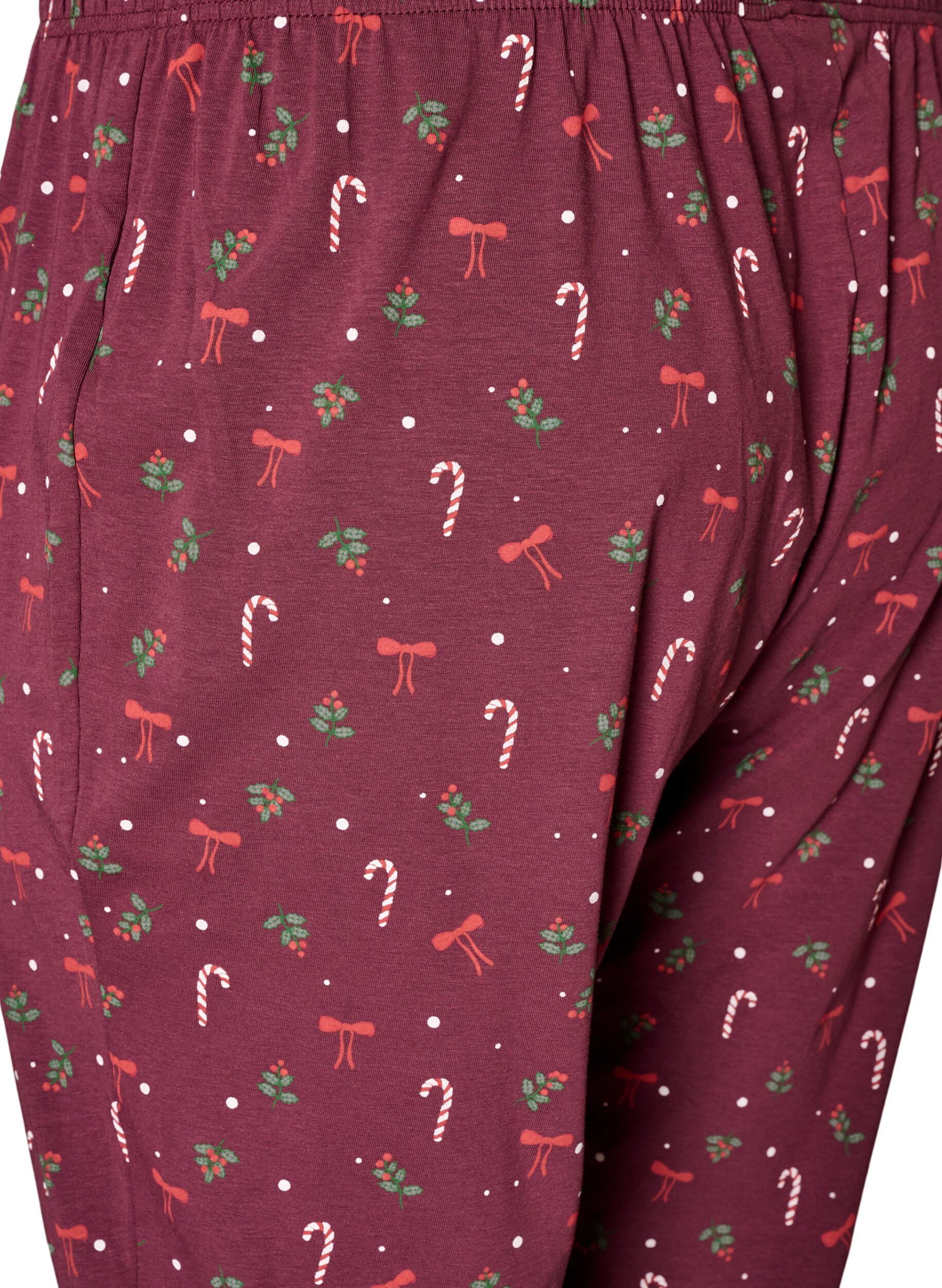 ZizziM&ouml;nstrade pyjamasbyxor, M&ouml;rk Bordeaux, Packshot image number 3