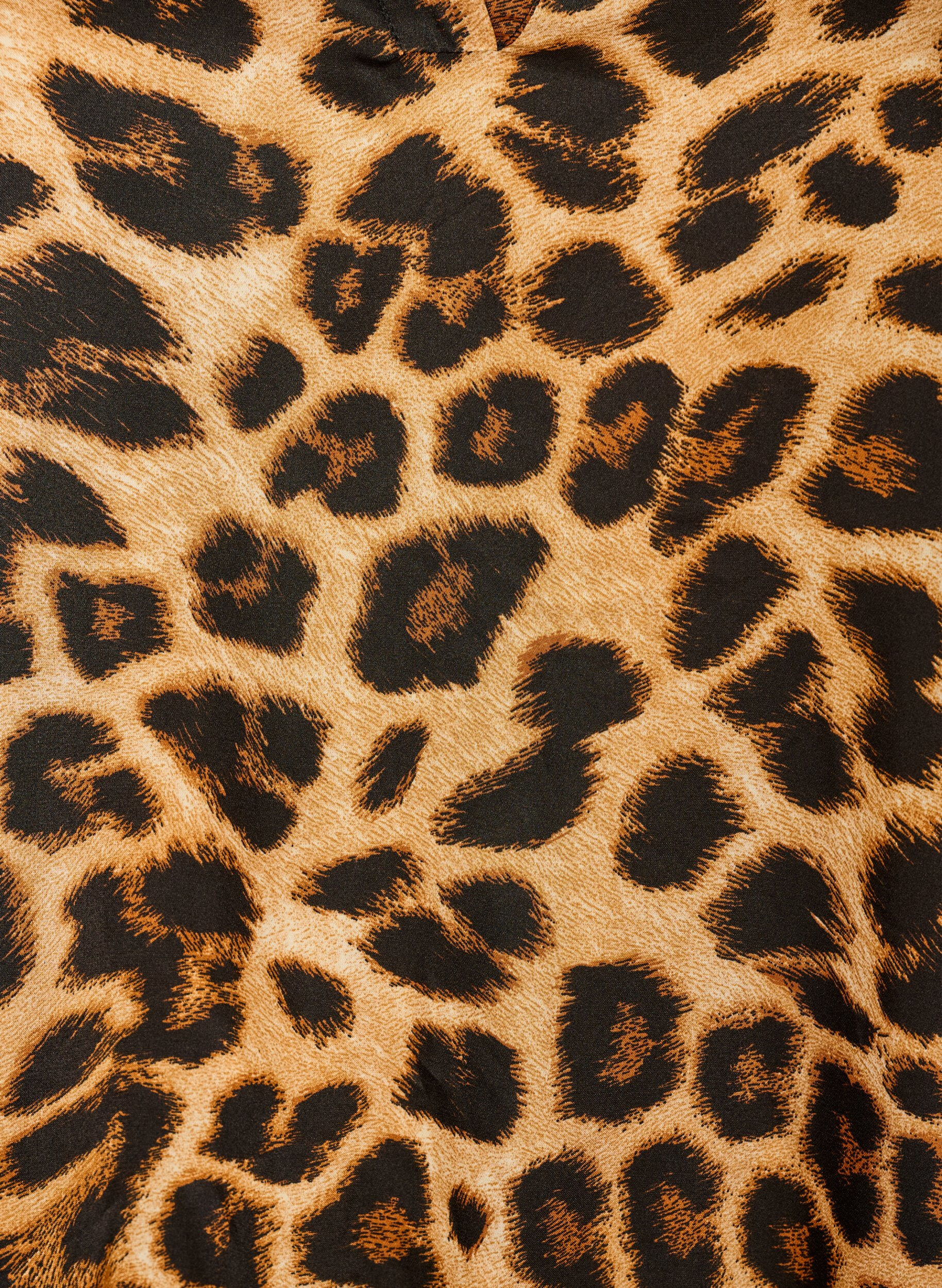 ZizziBlus med leopardm&ouml;nster och volangdetaljer, Brun, Packshot image number 2