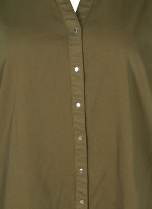 Lång bomullsskjorta med puffärmar, Ivy Green, Packshot image number 2