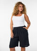 L&ouml;sa shorts i bomullsmuslin med h&ouml;g midja, Svart, Model image number 0