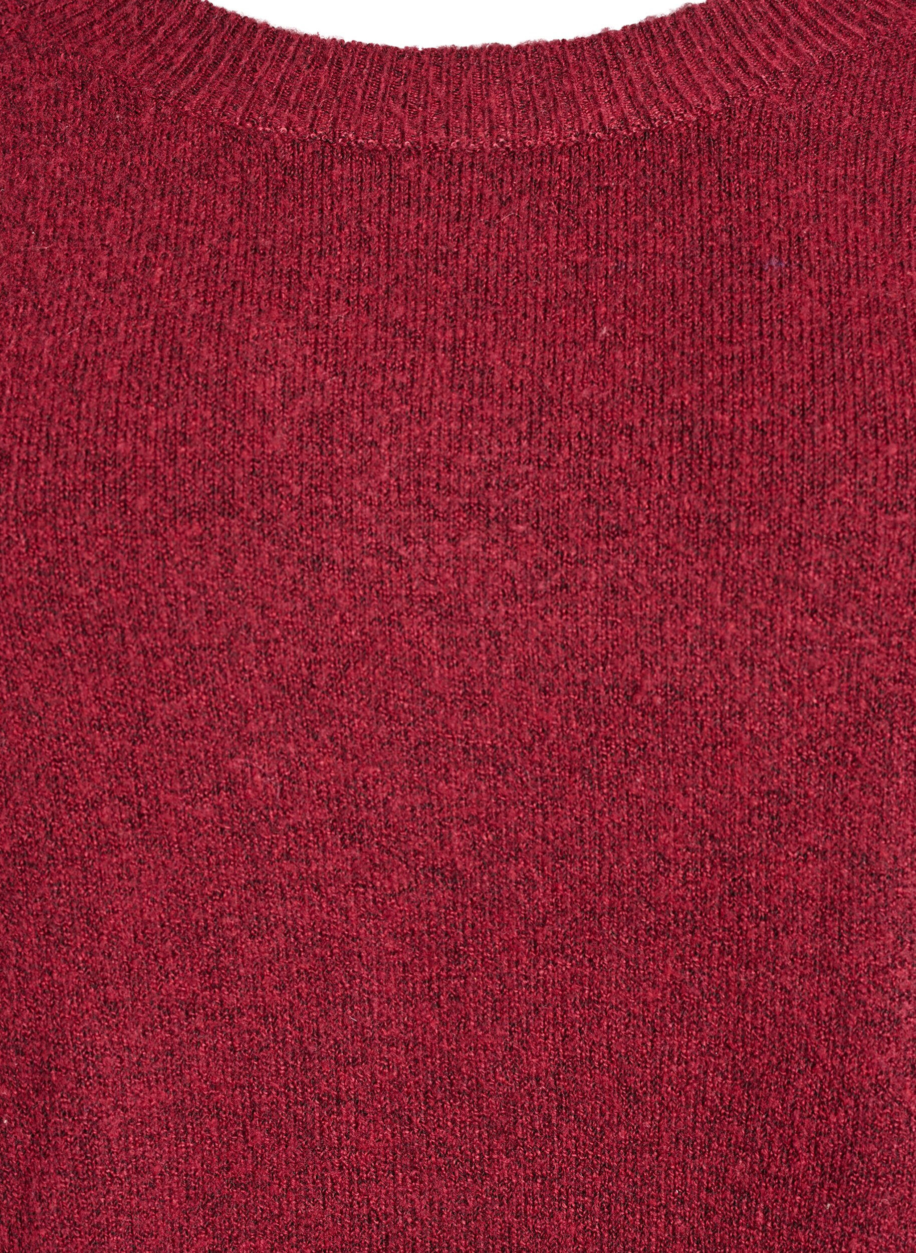 Zizzi L&aring;ng stickad blus med kulknappar, M&ouml;rk Bordeaux, Packshot image number 2