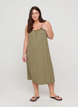 Strandklänning i viskos, Ivy green, Model image number 2