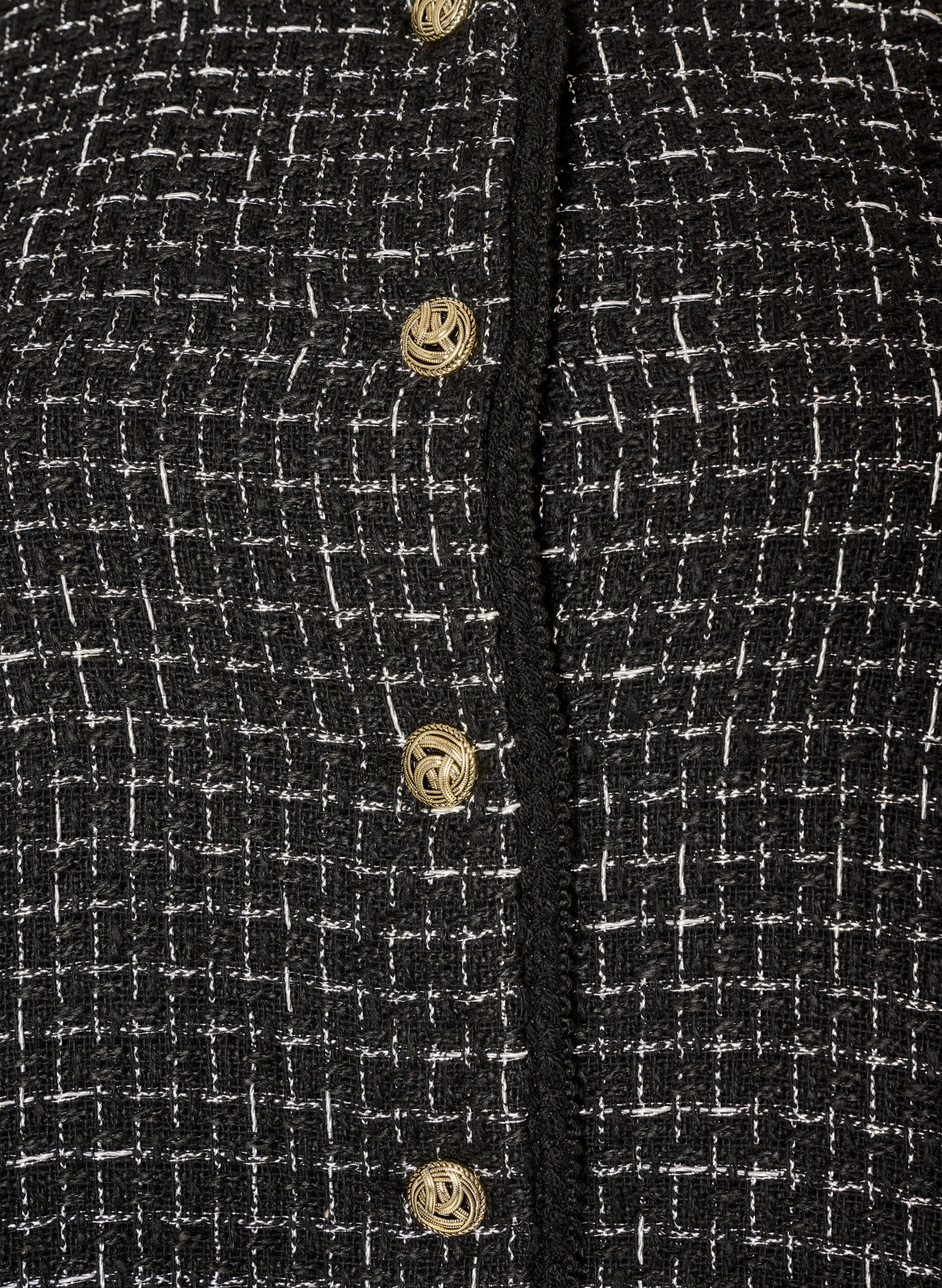 ZizziJacka i boucl&eacute; med guldf&auml;rgade knappar, Svart, Packshot image number 2