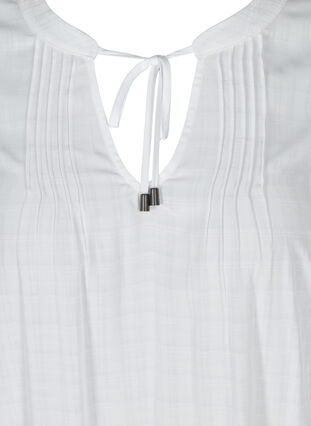 Långärmad tunika med knytdetalj, Bright White, Packshot image number 2