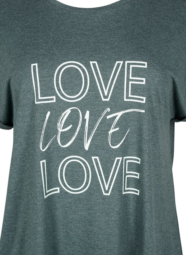 Kort&auml;rmat nattlinne med texttryck, , Packshot image number 2