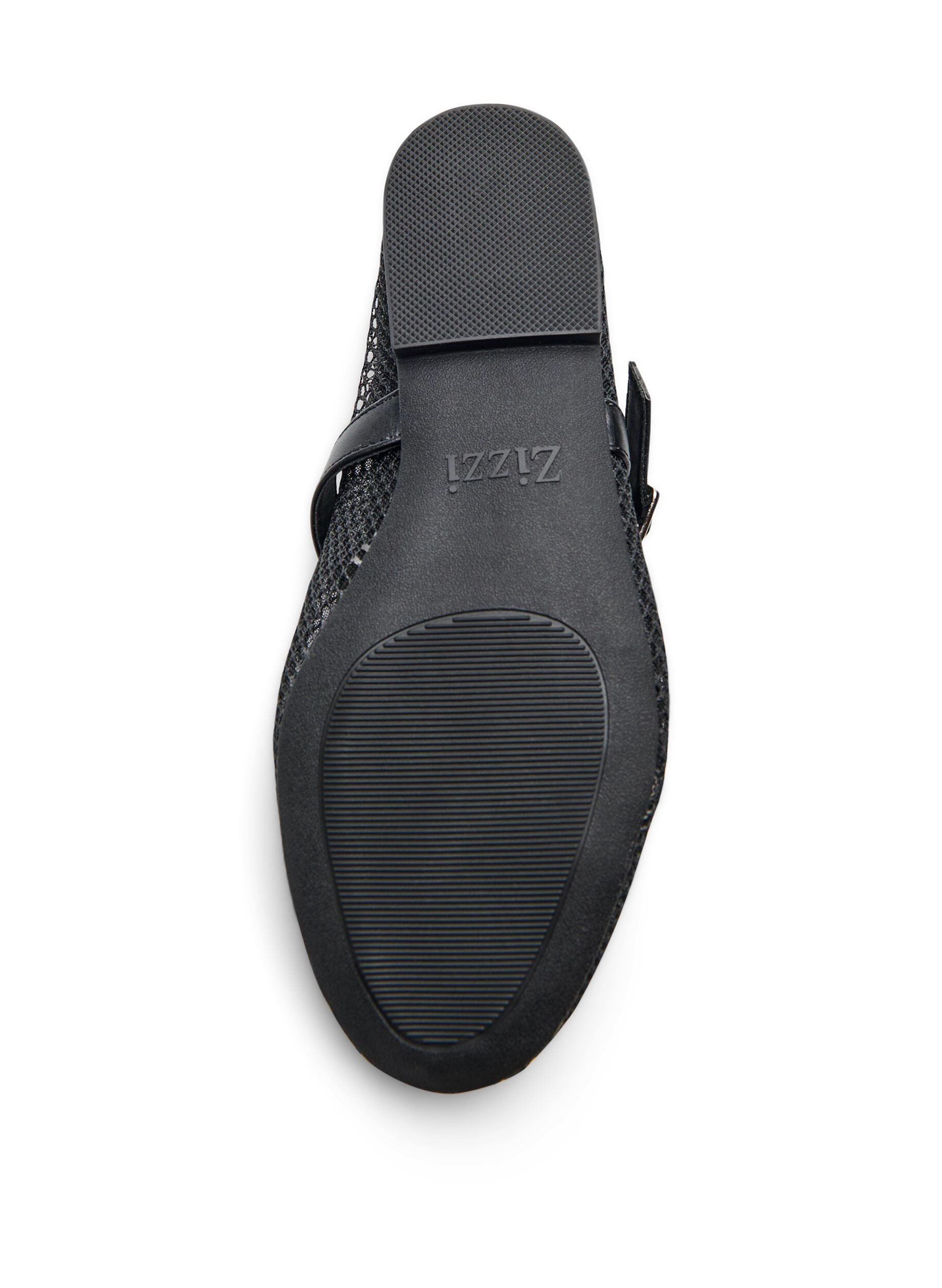 Zizzi Ballerina i mesh med rem, Svart, Packshot image number 4