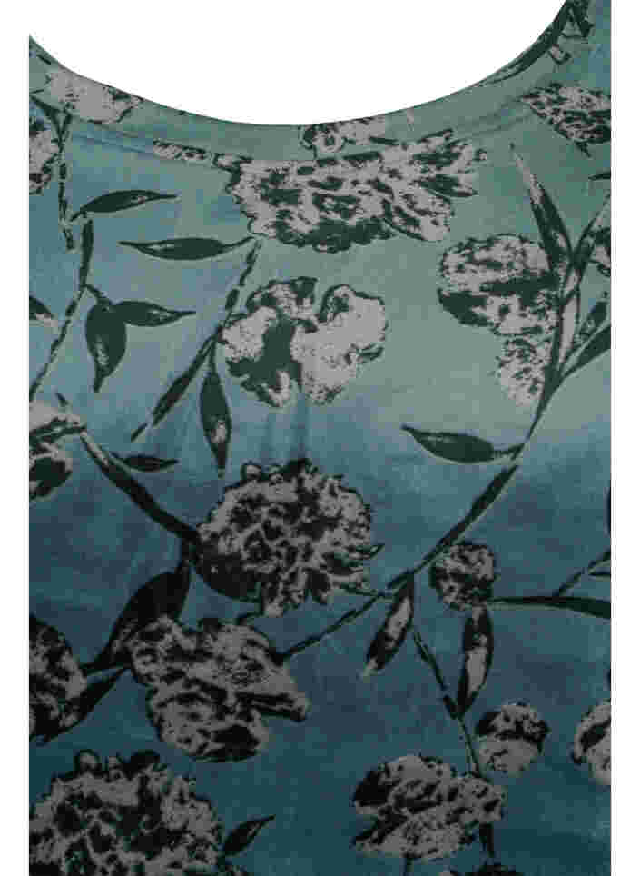 Blommig velourtröja med långa ärmar, Green Gables AOP, Packshot image number 2