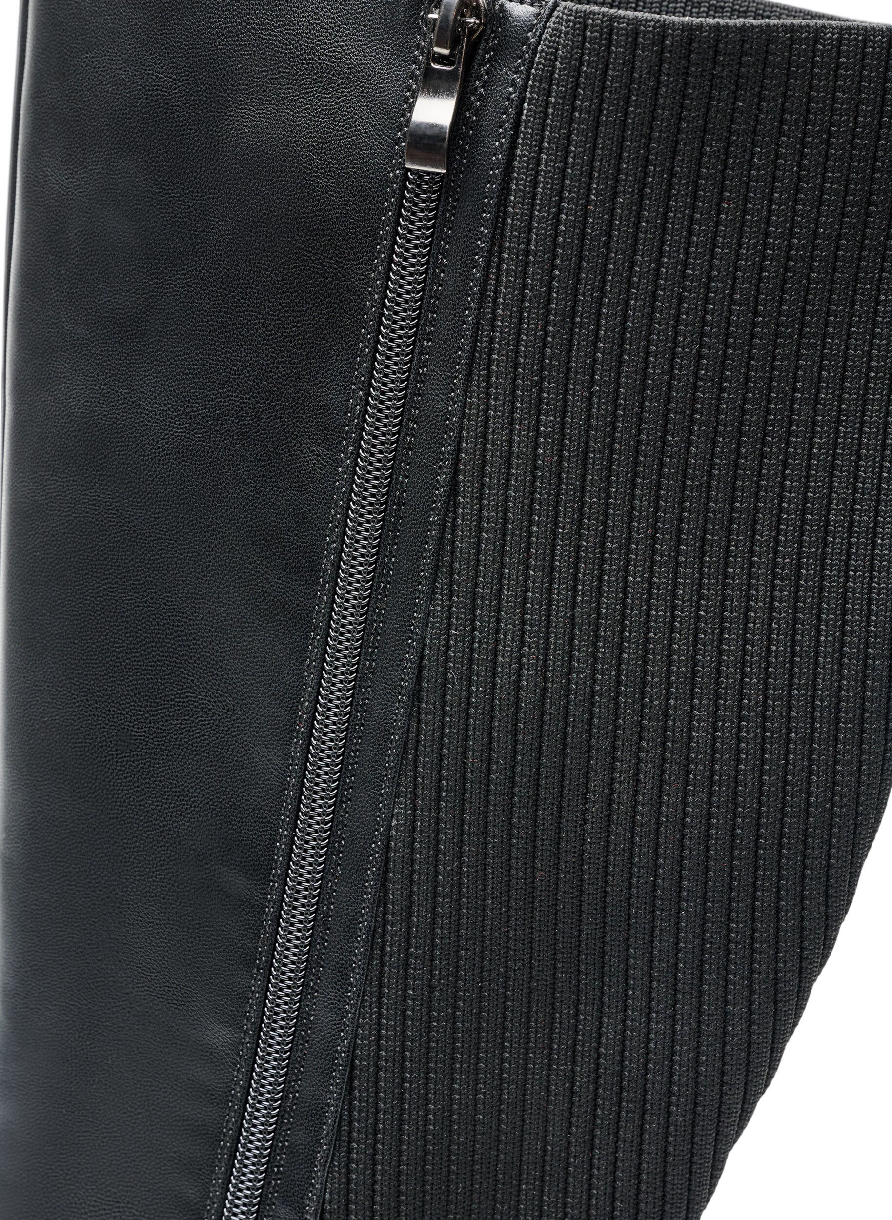 ZizziH&ouml;g st&ouml;vel med ribbpaneler, Svart, Packshot image number 4