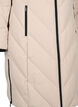 L&aring;ng vinterkappa med hyskkn&auml;ppning och krage i fuskp&auml;ls, Beige, Packshot image number 3