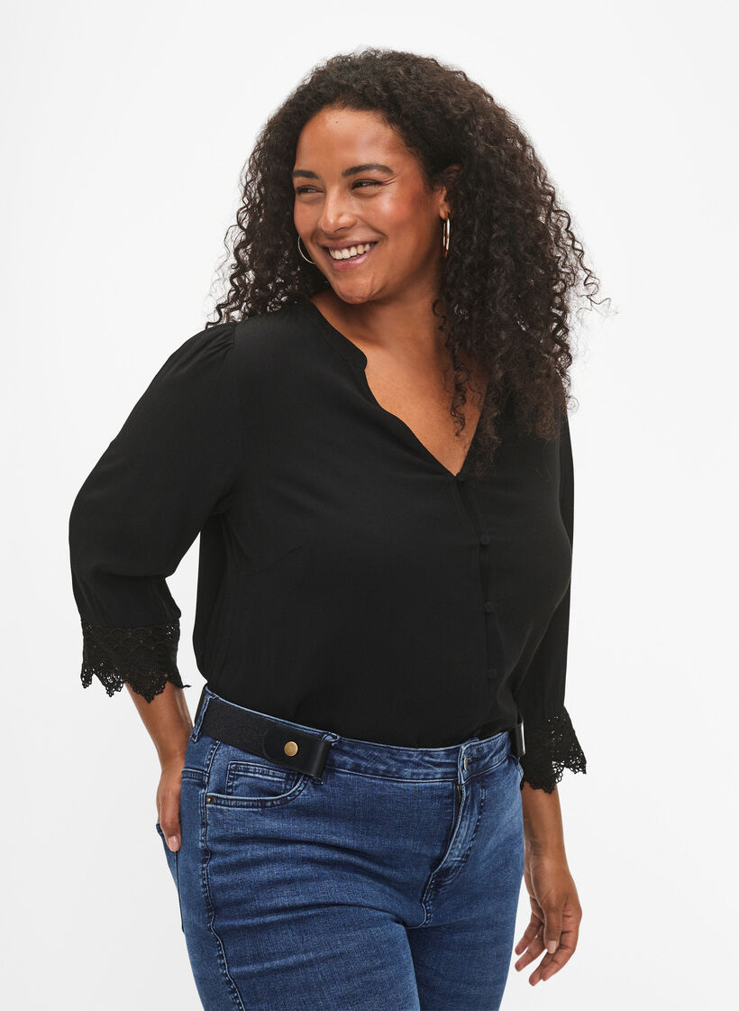 Elastiskt bälte med lurex, Black, Model image number 0