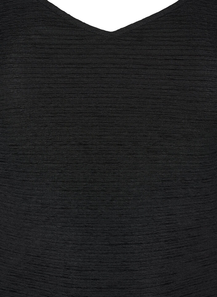 Ärmlös body med textur, Black, Packshot image number 2