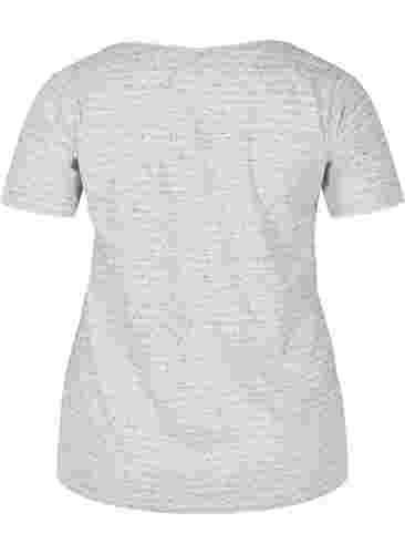 Melerad t-shirt i bomull, Light Grey Melange, Packshot image number 1