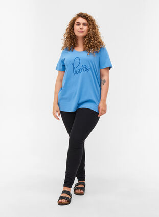 Kortärmad t-shirt med print, Blue Jasper, Model image number 2