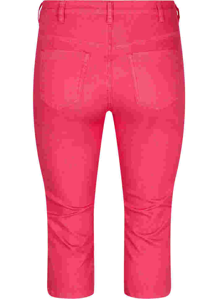Capribyxor med kroppsnära passform och dragkedja, Pink, Packshot image number 1
