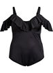 Baddr&auml;kt med bygel och volangkant, Svart, Packshot image number 0