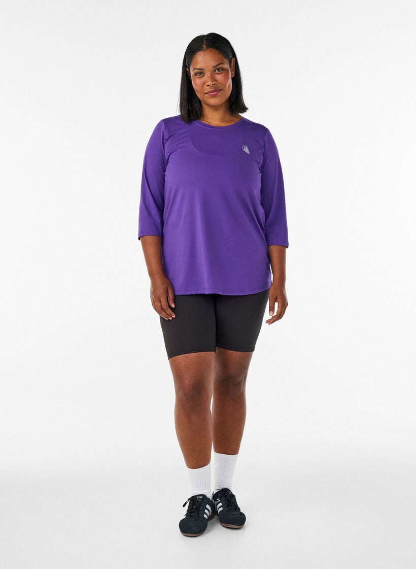 Tr&auml;ningstr&ouml;ja med 3/4 &auml;rmar, Lila, Model image number 1