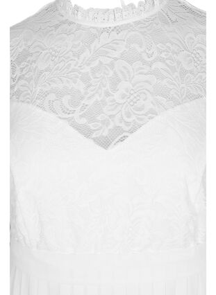 Ärmlös brudklänning med spets och plisserad kjol , Star White, Packshot image number 2