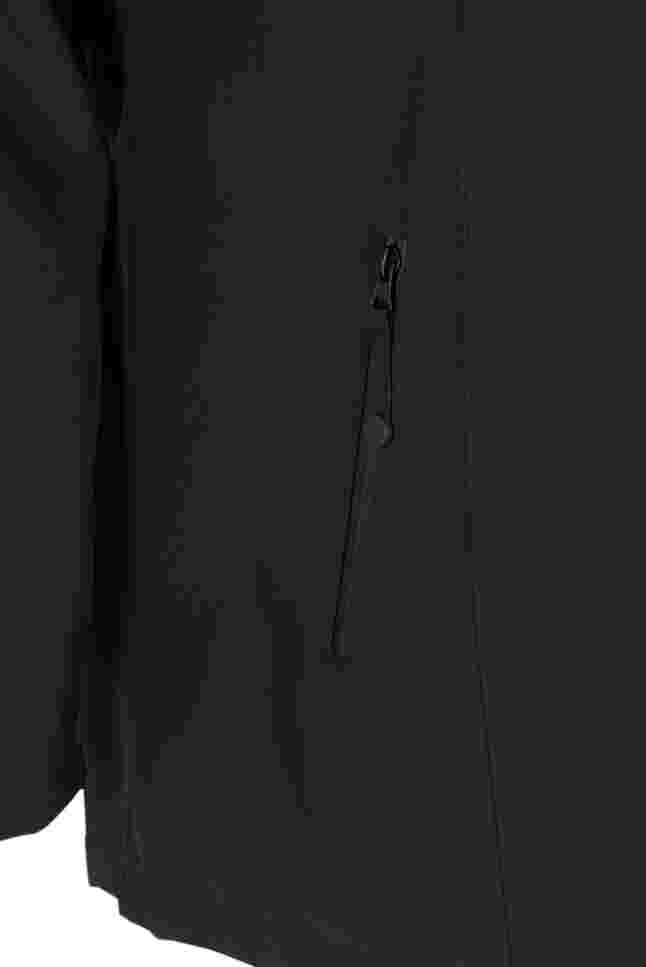 Kort softshell jacka med luva, Black, Packshot image number 3