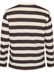 Randig blus i jersey med ett sportigt texttryck, Brun, Packshot image number 1
