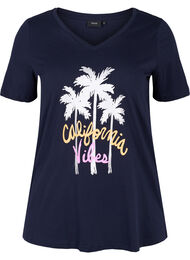 V-ringad t-shirt i bomull, Night Sky California