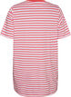 L&aring;ng oversized randig t-shirt i ekologisk bomull, Lila, Packshot image number 1