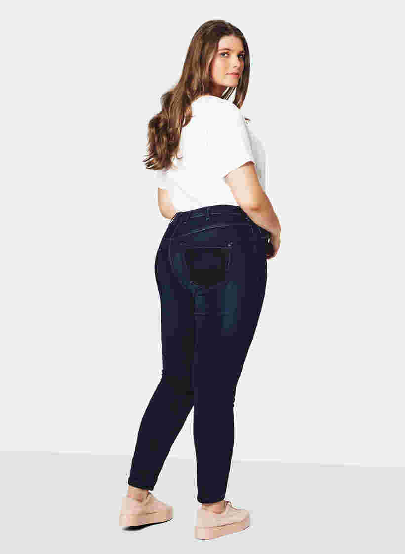 Superslim Amy jeans med hög midja, Dark blue, Model image number 1
