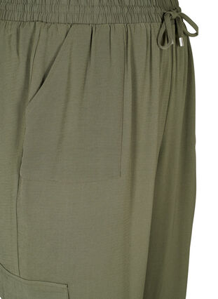 Enfärgade byxor med stora fickor, Black Olive, Packshot image number 2