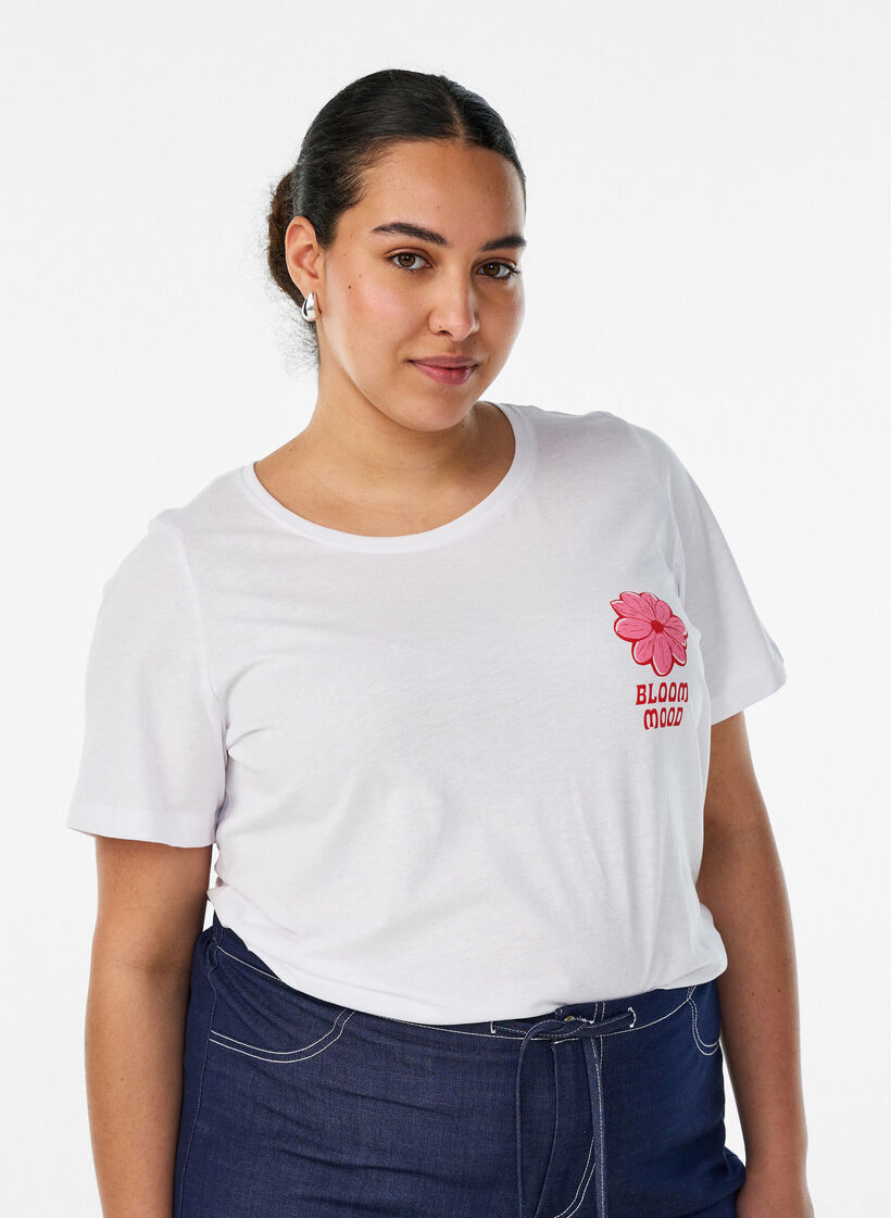T-shirt med tryck, Vit, Model image number 0