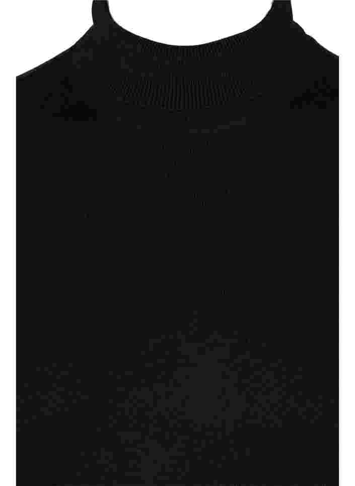 Stickad tröja i viskos med rullkrage, Black, Packshot image number 2