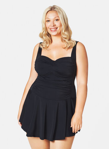 Baddräkt med kjol, Black, Model image number 0