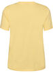 T-shirt i ekologisk bomull med h&aring;lbroderi, Gul, Packshot image number 1