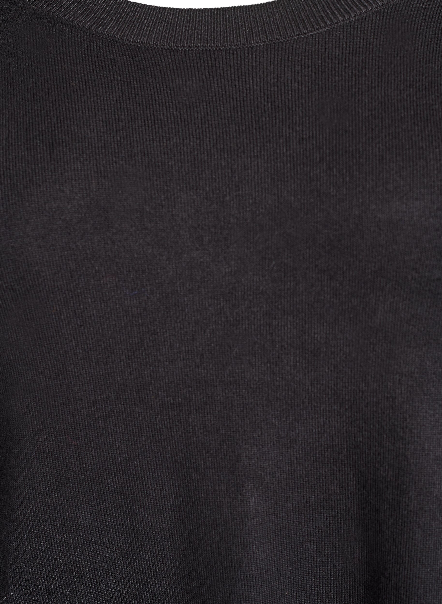 ZizziStickad blus med knappar i sidan, Svart, Packshot image number 2