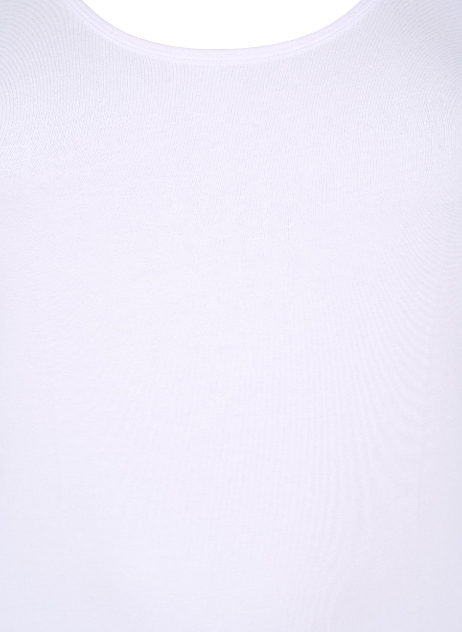 ZizziEnf&auml;rgat baslinne i bomull, Vit, Packshot image number 2