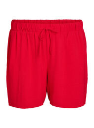 Shorts med fickor och res&aring;r i midjan, R&ouml;d